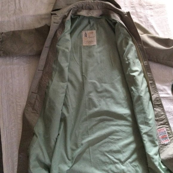 London Fog weather ware trench coat beige 8p pre-loved long coat with hoody - Picture 4 of 7